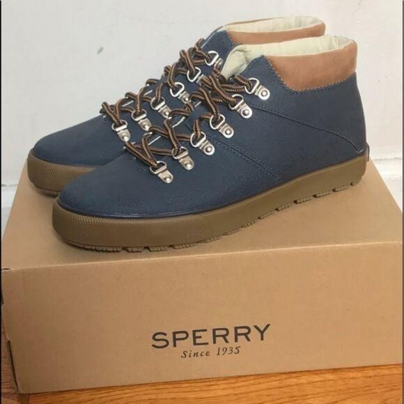 Sperry Top Sider Denim Blue Striper Chukka Alpine Lightweight Boots Shoes Size 8